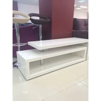 Тумба ТВ Q-Home Dupen, 141/200x44 см, белый лак, TV600