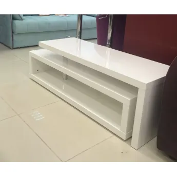 Тумба ТВ Q-Home Dupen, 141/200x44 см, белый лак, TV600