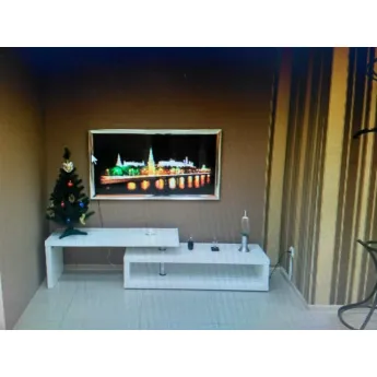 Тумба ТВ Q-Home Dupen, 141/200x44 см, белый лак, TV600