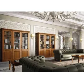 Библиотека 3 дв. Torriani Noce Camelgroup, двери дерево, полки стекло