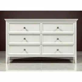 Комод 6 ящиков низкий Classico Italiano Бруклин, Белый/Молочный 7013/L