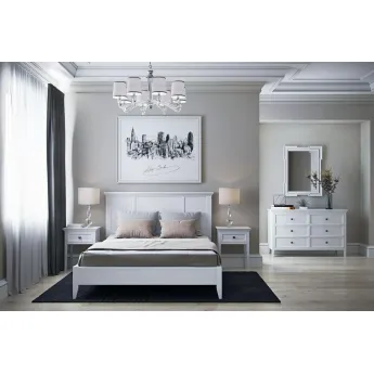 Кровать 90x200 Classico Italiano Бруклин, Белый лак, 7090ПМ/B, с подъемным механизмом