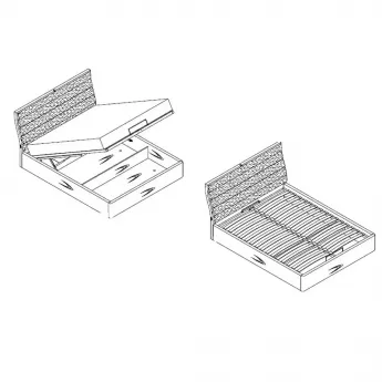 Кровать MOD Interiors Ronda, 160х200, с подъемным механизмом, Грецкий орех, MDI.BD.RD.78