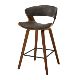 Полубарный стул Q-Home JY3080-1109, экокожа, орех