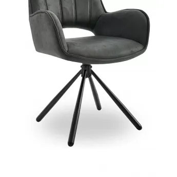 Стул Q-Home Bari, серый, экокожа PK970-11, вращающийся, FSC2308