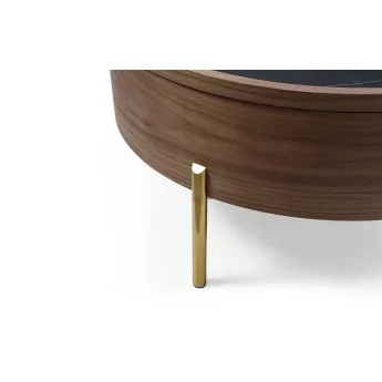 Журнальный стол Q-Home CT6057CS , D80 см, орех/керамика