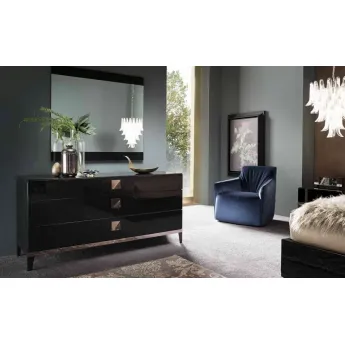 Комод низкий Alf Italia Mont Noir, три ящика, KJMT120NE