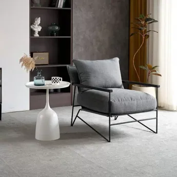 Журнальный стол Q-Home BAJ-T09Z, D38 см, металл, белый
