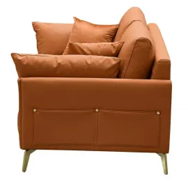 Диван Q-Home California Nappa, кожа, золотисто коричневый, 2-х местный, SF002