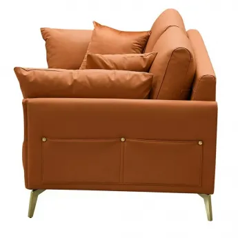 Диван Q-Home California Nappa, кожа, золотисто коричневый, 2-х местный, SF002