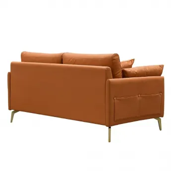 Диван Q-Home California Nappa, кожа, золотисто коричневый, 2-х местный, SF002