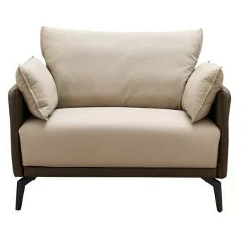 Кресло Q-Home Elegante Nappa, натуральная кожа, бежевый/коричневый, SF015