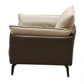 Кресло Q-Home Elegante Nappa, натуральная кожа, бежевый/коричневый, SF015