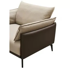 Кресло Q-Home Elegante Nappa, натуральная кожа, бежевый/коричневый, SF015