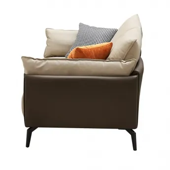Диван Q-Home Elegante Nappa, кожа, бежевый/коричневый, 2-х местный, SF015