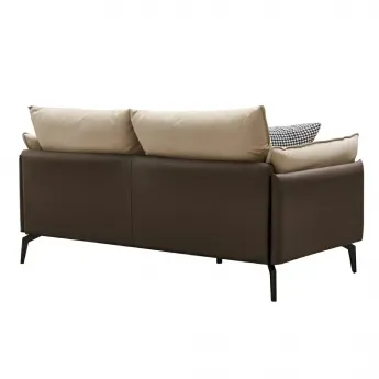 Диван Q-Home Elegante Nappa, кожа, бежевый/коричневый, 2-х местный, SF015