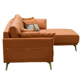 Диван Q-Home California Nappa, кожа, золотисто коричневый, 3-х местный, правый угол, SF002