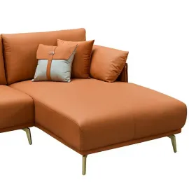 Диван Q-Home California Nappa, кожа, золотисто коричневый, 3-х местный, правый угол, SF002