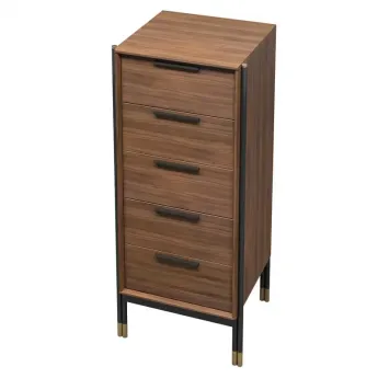 Комод высокий MOD Interiors Benissa, пять ящиков, шпон ореха F, MDI.CHD.BS.66
