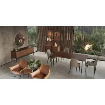 Витрина 1-дверная MOD Interiors Benissa, шпон ореха F, MDI.DC.BS.46