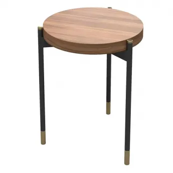 Столик приставной MOD Interiors Benissa, круглый, D39, шпон ореха F, MDI.ST.BS.37