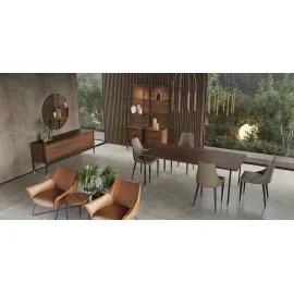 Стол обеденный MOD Interiors Benissa 200, фиксированный, шпон ореха F, MDI.DT.BS.43