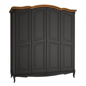 Шкаф Classico Italiano Тиволи Wood, 4-дверный, черный/ясень, B804/BL/Y