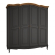 Шкаф Classico Italiano Тиволи Wood, 4-дверный, черный/ясень, B804/BL/Y - Фото 1