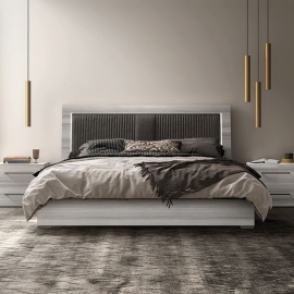 Кровать Status Italy Mia Silver Grey, 160х203 см, мягкое изголовье, MIBGRLT10