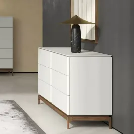 Комод MOD Interiors Calpe, орех F, светло-серый матовый лак, шесть ящиков, MDI.CHD.CP.4