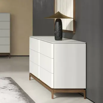 Комод MOD Interiors Calpe, орех F, светло-серый матовый лак, шесть ящиков, MDI.CHD.CP.4