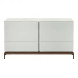 Комод MOD Interiors Calpe, орех F, светло-серый матовый лак, шесть ящиков, MDI.CHD.CP.4