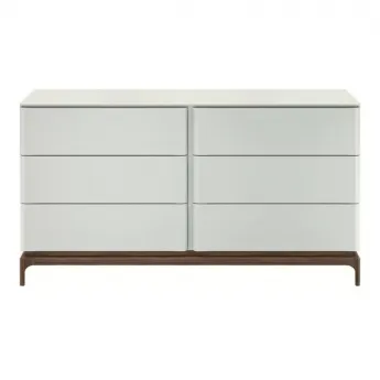 Комод MOD Interiors Calpe, орех F, светло-серый матовый лак, шесть ящиков, MDI.CHD.CP.4