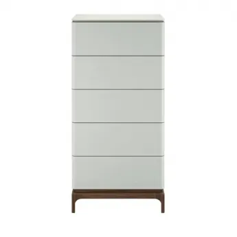 Комод высокий MOD Interiors Calpe, орех F, светло-серый матовый лак, пять ящиков, MDI.CHD.CP.5
