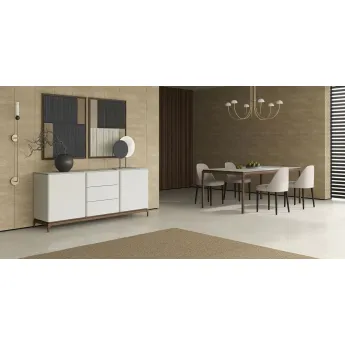 Буфет MOD Interiors Calpe, 2 двери, 3 ящика, светло-серый лак, орех F, MDI.SB.CP.9
