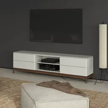 Тумба ТВ MOD Interiors Calpe, 4 ящика, орех F, светло-серый матовый лак, MDI.TV.CP.10