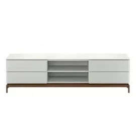 Тумба ТВ MOD Interiors Calpe, 4 ящика, орех F, светло-серый матовый лак, MDI.TV.CP.10