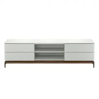 Тумба ТВ MOD Interiors Calpe, 4 ящика, орех F, светло-серый матовый лак, MDI.TV.CP.10