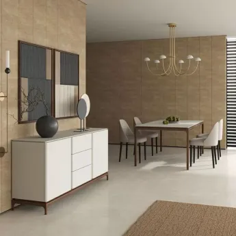 Стол обеденный MOD Interiors Calpe 180, фиксированный, светло-серый лак, орех F, MDI.DT.CP.8