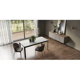 Стол обеденный MOD Interiors Toledo, 140(180) см, закаленное стекло с керамикой, раздвижной, MDI.DT.TOL.1