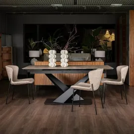 Стол обеденный MOD Interiors Toledo, 180(260) см, закаленное стекло с керамикой, раздвижной, MDI.DT.TOL.12