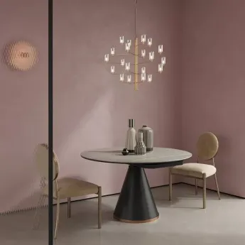 Стол обеденный MOD Interiors Toledo, 90(135) см, закаленное стекло с керамикой, раздвижной, MDI.DT.TOL.18