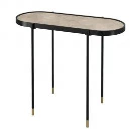 Консоль Mod Interiors Toledo, закаленное стекло с керамикой, черный металл, латунь, MDI.CS.TOL.8