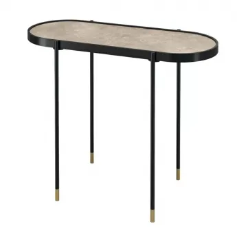 Консоль Mod Interiors Toledo, закаленное стекло с керамикой, черный металл, латунь, MDI.CS.TOL.8