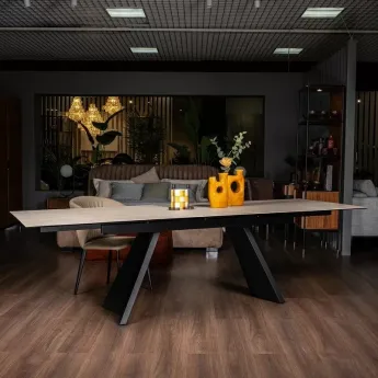 Стол обеденный MOD Interiors Toledo, 180(260) см, закаленное стекло с керамикой, раздвижной, MDI.DT.TOL.14