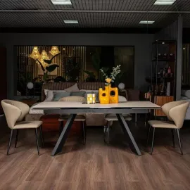 Стол обеденный MOD Interiors Toledo, 180(260) см, закаленное стекло с керамикой, раздвижной, MDI.DT.TOL.14
