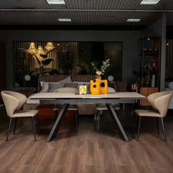 Стол обеденный MOD Interiors Toledo, 180(260) см, закаленное стекло с керамикой, раздвижной, MDI.DT.TOL.14