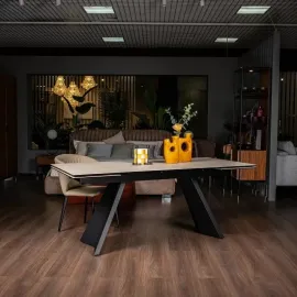 Стол обеденный MOD Interiors Toledo, 180(260) см, закаленное стекло с керамикой, раздвижной, MDI.DT.TOL.14