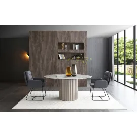 Стол обеденный Q-Home Romano (Романо), Ø140 см, керамика, QHDT2343-C-140