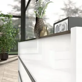 Низкий комод Status Italy Luna White, три ящика, LUBWHCM01